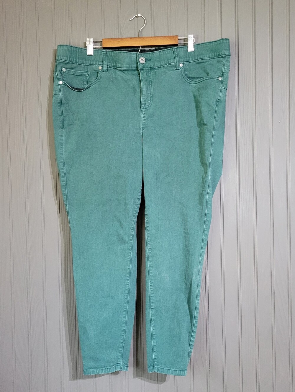 Torrid Super Soft Denim Jeans Bombshell Skinny Ankle Stretch Green Women's 22S